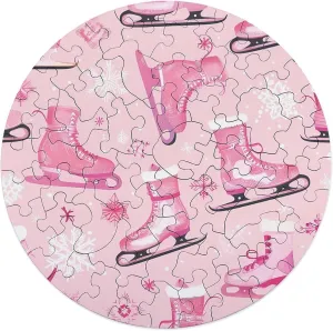 for Adults Wooden Animal Shape Puzzles frill seek offspring calcium matron for Home Wall Decor 68 PCS Figure Skate and Snowflake Print Jigsaw Puzzles 