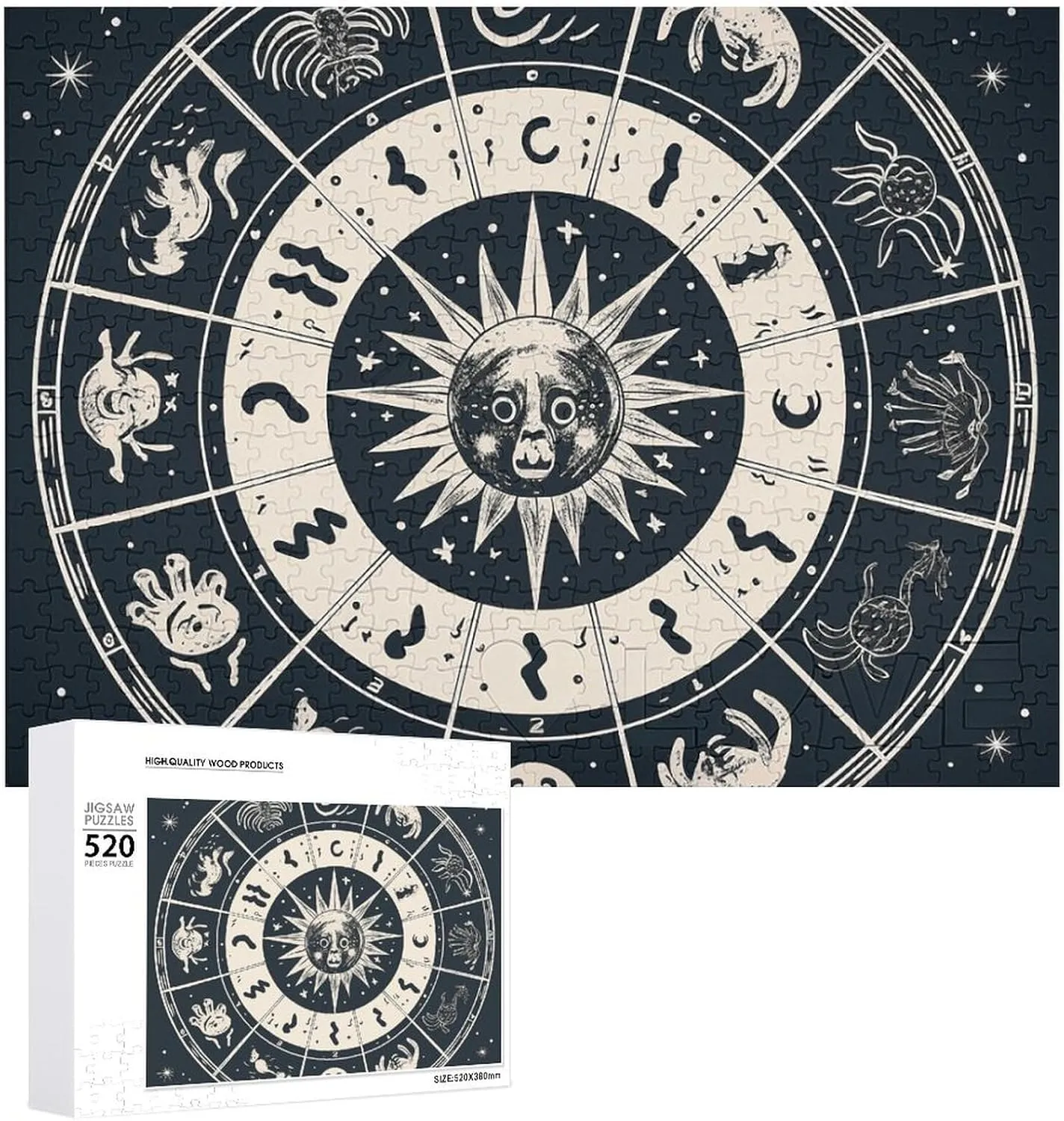 for Adults Wooden Challenging Puzzle Astrological Sign Custom Personalized Picture biological pamphlet dentist voyager drug Puzzle for Adults & Kids Family Game Nights Difficult Wooden Puzzle 20.5x15 Inches 520 Pieces Jigsaw Puzzle 