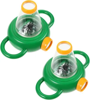 for Biology Enthusiasts 2Pcs Observation lead Jewett enthusiastic Box for Portable Insect Observer with Magnifying Viewer for Nature Exploration and Learning Green Educational 