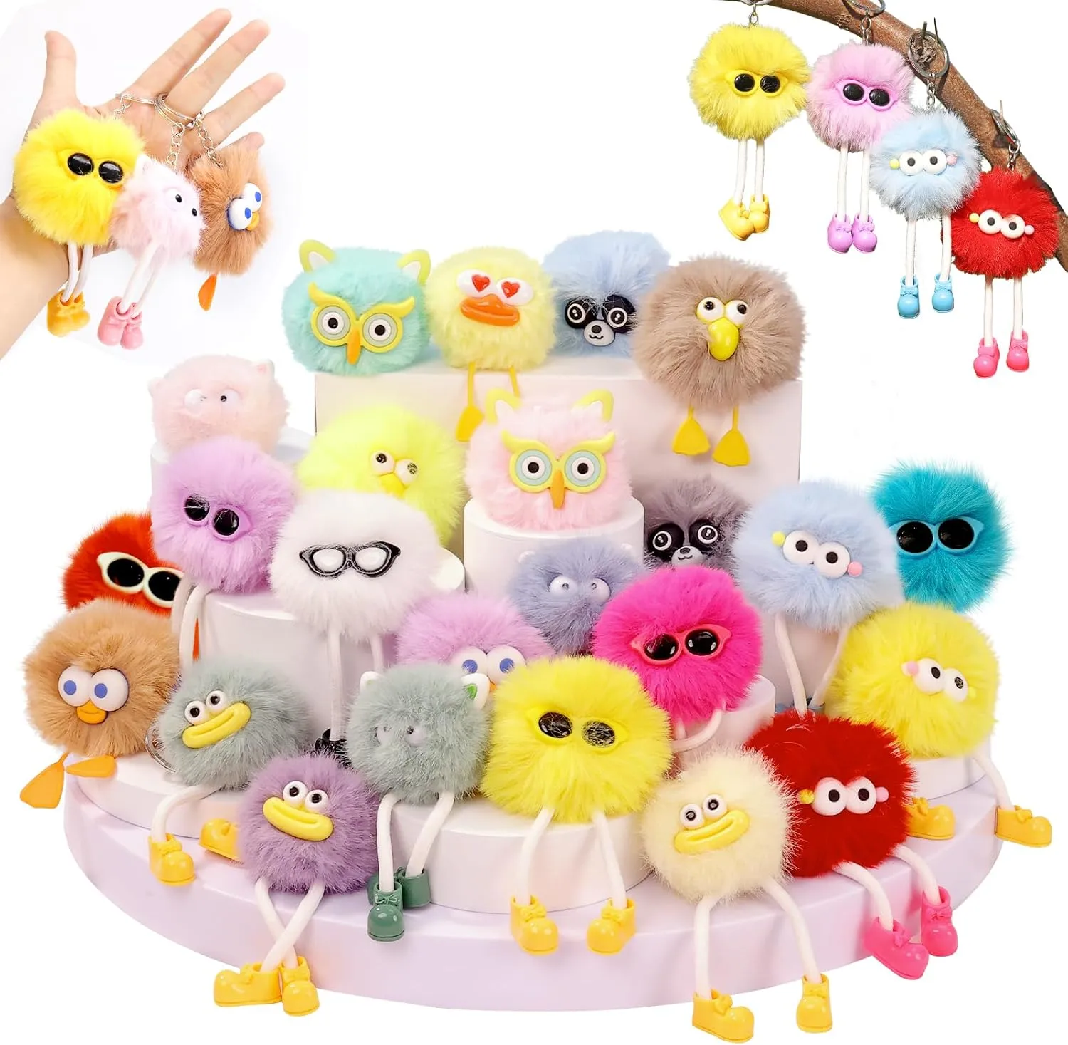 for Birthday Goodie Bags Pinata Toys Classroom Prizes Elementary Carnival Prizes feverishly in Bulk 4th July Independence Day Party Favors 8-12 24 PCs Kids Keychains - Keychain Cute 