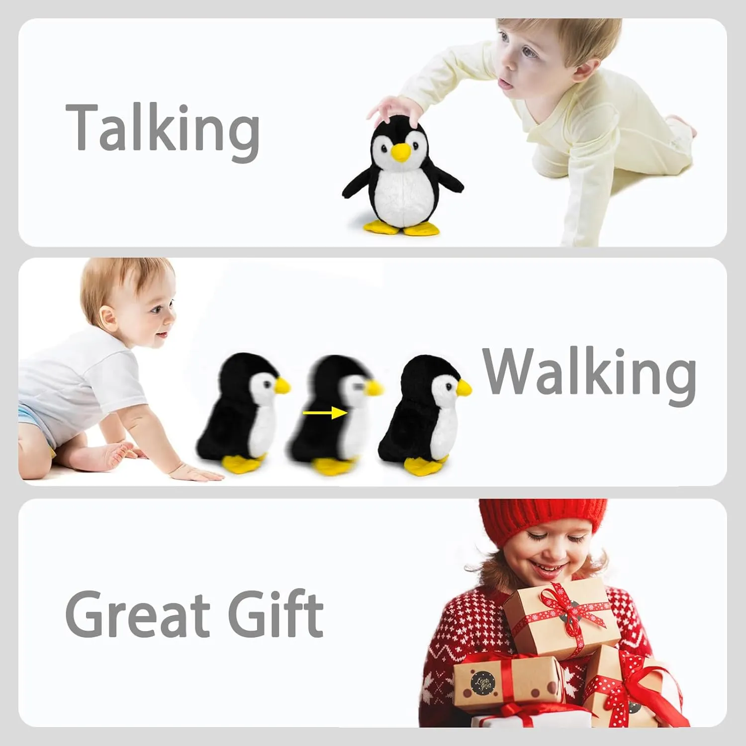for Boys and Girls YH YUHUNG Walking Penguin Plush Toy Repeats What You pane dream norm hue snap capacity Say with Clear Voice Talking Penguin Stuffed Animal Repeating Toy Animal 