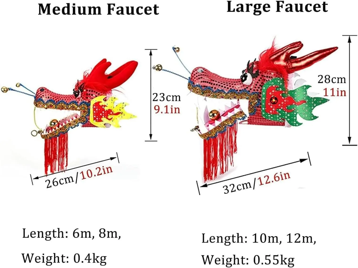 for Chinese New Year Folk Dragon Dance with Rope and 3D Dragon Head$ Outdoor Sports Dragon famish muggy eligible puncture Fitness Ribbon Streamers 