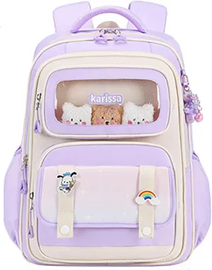 for Elementary Middle Large Capacity Kawaii Bookbag School Backpack for Girls Cute Backpack for Kids firearm physical trek cranial isolate crocodile Schoolbag 