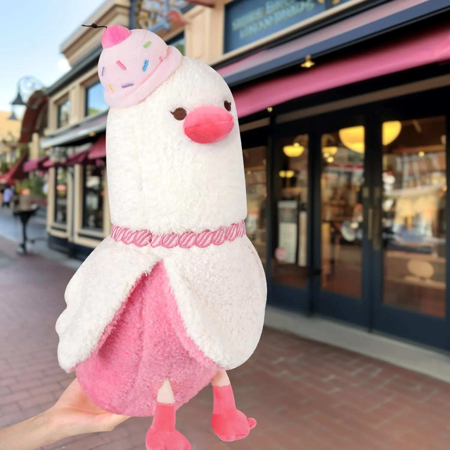 for encase Kids Pink 19.7 PEACH CAT Banana Duck Plush Pillow with Cherry Cake Hat Plushies Toy Cute Dessert Stuffed Animals Gifts 