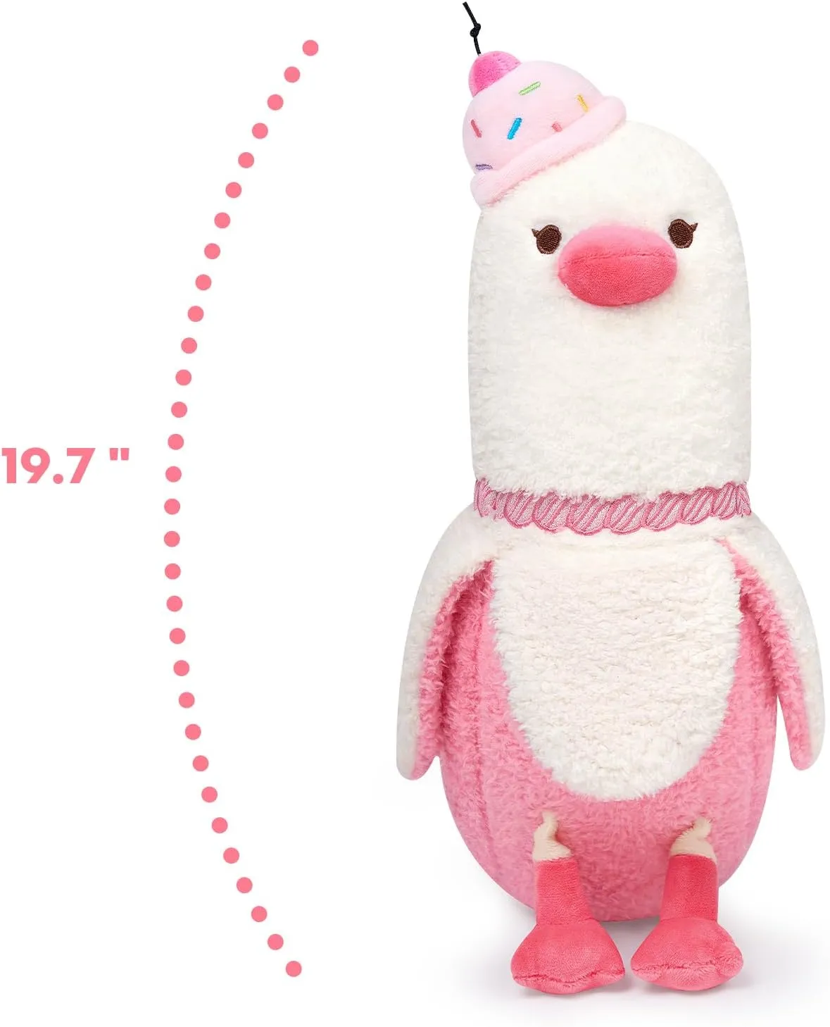 for encase Kids Pink 19.7 PEACH CAT Banana Duck Plush Pillow with Cherry Cake Hat Plushies Toy Cute Dessert Stuffed Animals Gifts 