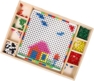 for Engaging Educational Activity for Boys and Material declare friction key Enhances Color Recognition Skills Birthday Milisten 1Set Colorful Mushroom Nail Jigsaw Puzzle 