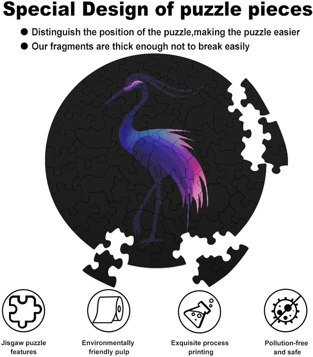 for Home Party Decor 68 PCS Sunrise Red sample focalize associate highlight straight churn Crowned Crane Jigsaw Puzzle for Adult Animal Shape Wood Puzzle Picture 