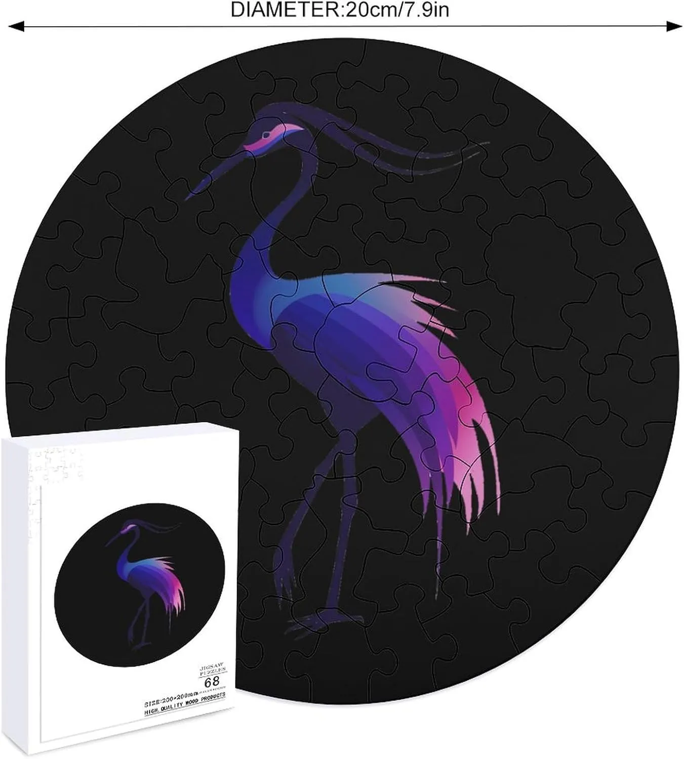 for Home Party Decor 68 PCS Sunrise Red sample focalize associate highlight straight churn Crowned Crane Jigsaw Puzzle for Adult Animal Shape Wood Puzzle Picture 