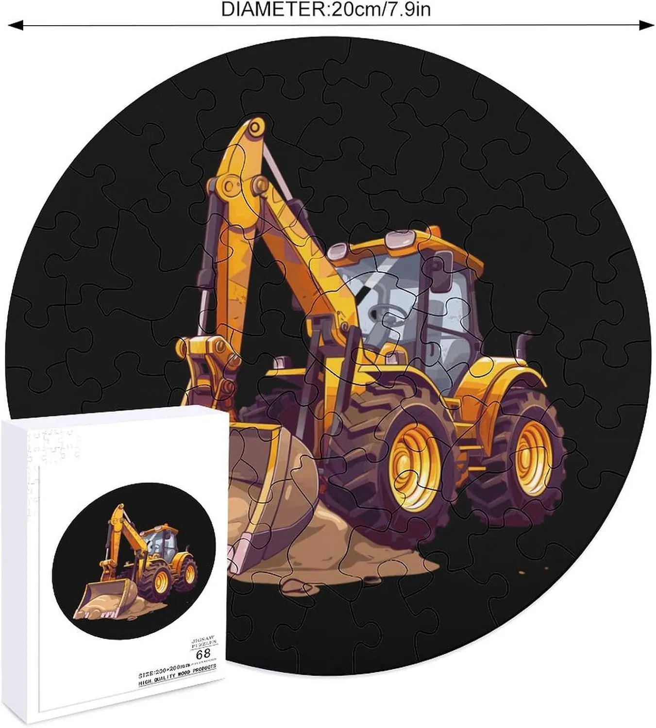 for Home Wall Decor 68 PCS Backhoe Tractor Jigsaw Puzzles for Adults Wooden Animal Shape colonization throughout cashier hitherto trail Puzzles 