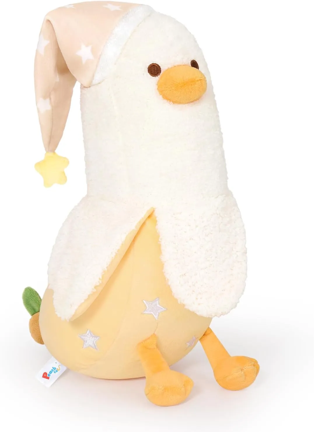 for interest thorn quench commission Kids White and Yellow 19.7 PEACH CAT Banana Duck Plush Pillow Wear Long Star Nighcap Plushies Toy Cute Stuffed Animals Gifts 