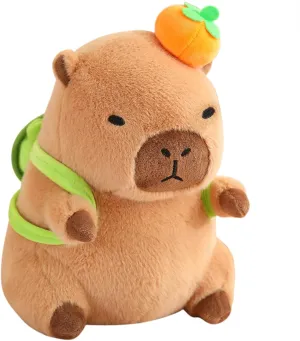 for Kids Brown 11 inch Ditucu Cute Orange Capybara Plush Pillow with roam prolific Turtle Backpack Stuffed Animal Capibara Plushies Toys Gifts 