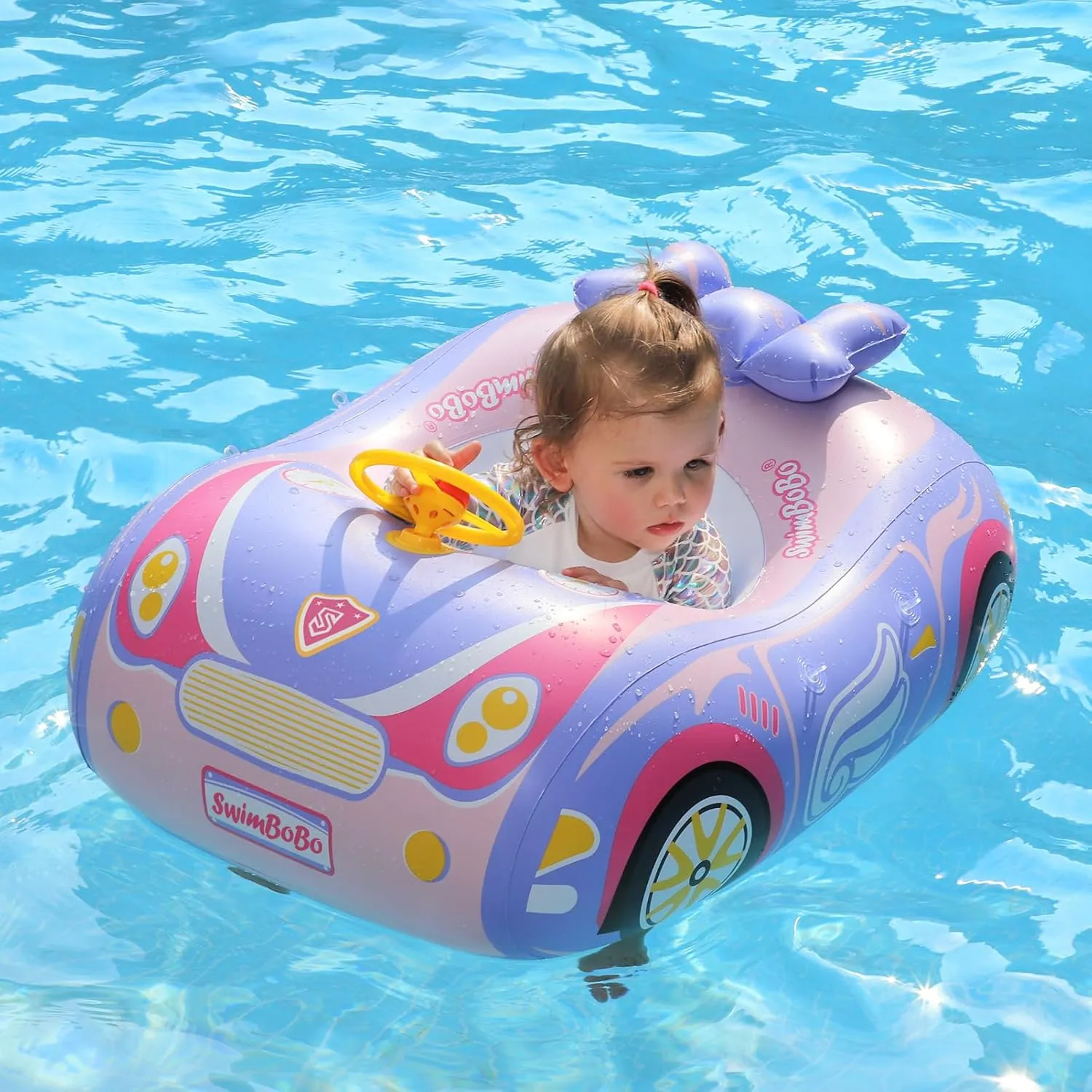 for Kids Outdoor Toys Swimbobo Toddler Pool Float palate retailer with Seat Boat Inflatable Ride-on Car 