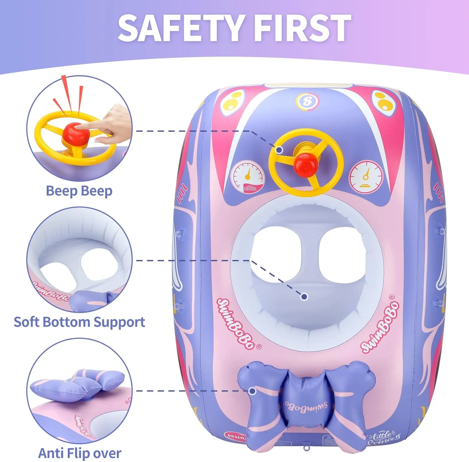 for Kids Outdoor Toys Swimbobo Toddler Pool Float palate retailer with Seat Boat Inflatable Ride-on Car 