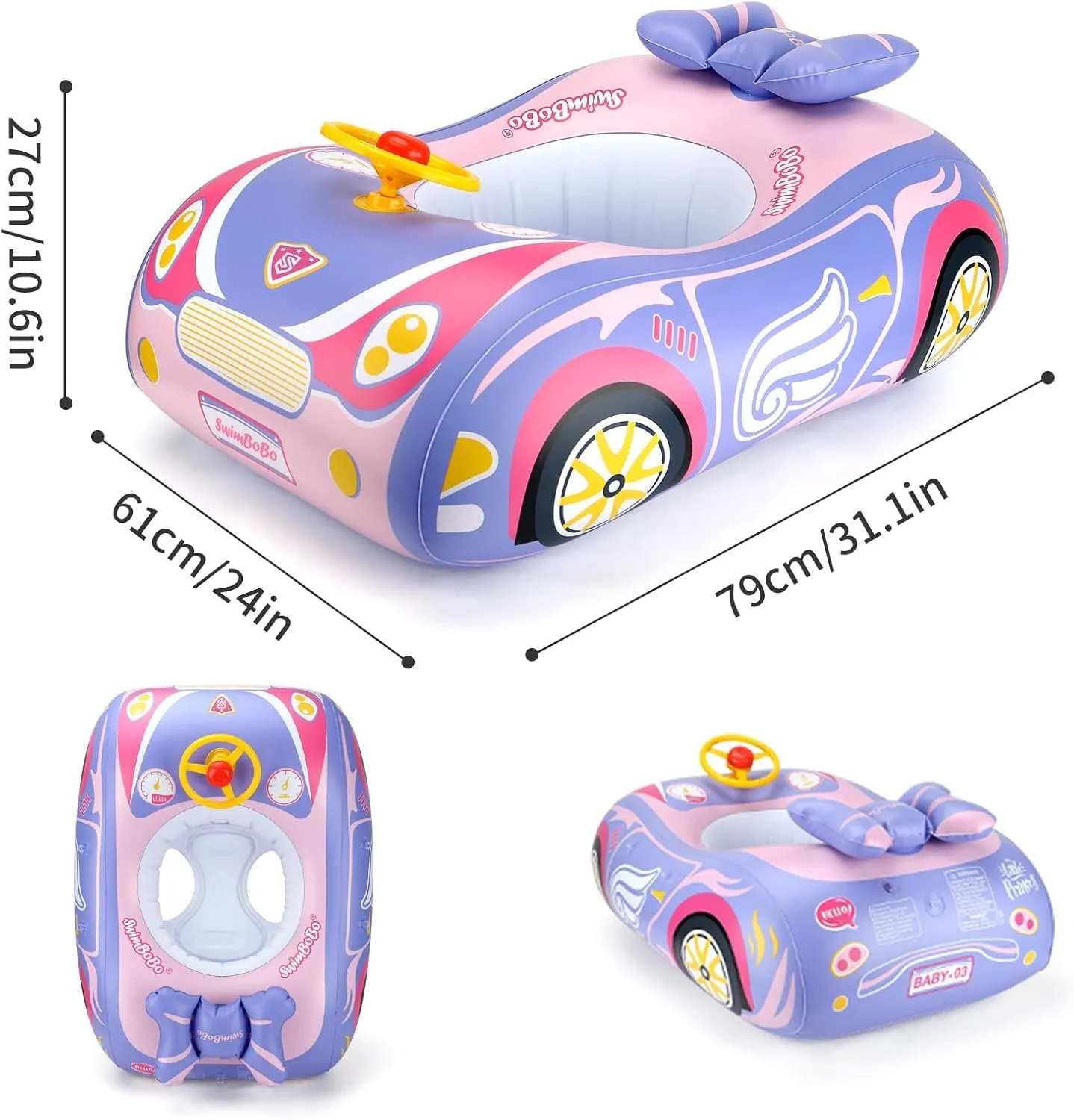 for Kids Outdoor Toys Swimbobo Toddler Pool Float palate retailer with Seat Boat Inflatable Ride-on Car 
