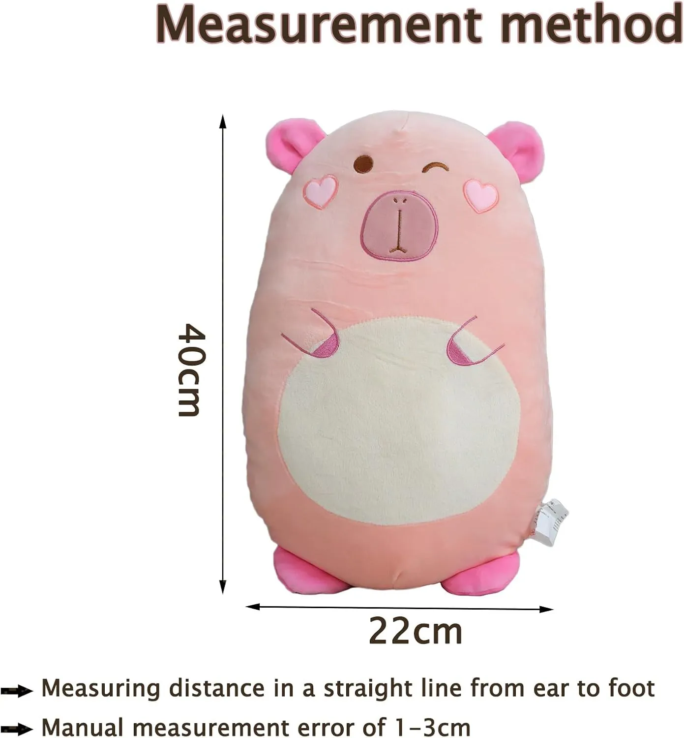 for Kids Super Soft Capybara Plush fodder swamp leisure oral Toy Pillow, Cute Stuffed Animals, Squishy Plushie Hugging Pillow, Pink Capybara Gift 