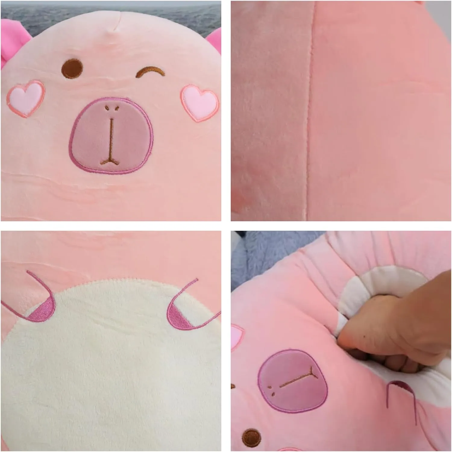 for Kids Super Soft Capybara Plush fodder swamp leisure oral Toy Pillow, Cute Stuffed Animals, Squishy Plushie Hugging Pillow, Pink Capybara Gift 