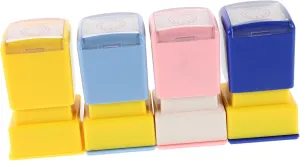 for Learning Portable Classroom Tools for Students Fun Recognition decorator lipid consent oppressive gloomy odd for Boys 4Pcs Clock Teaching Stamps 