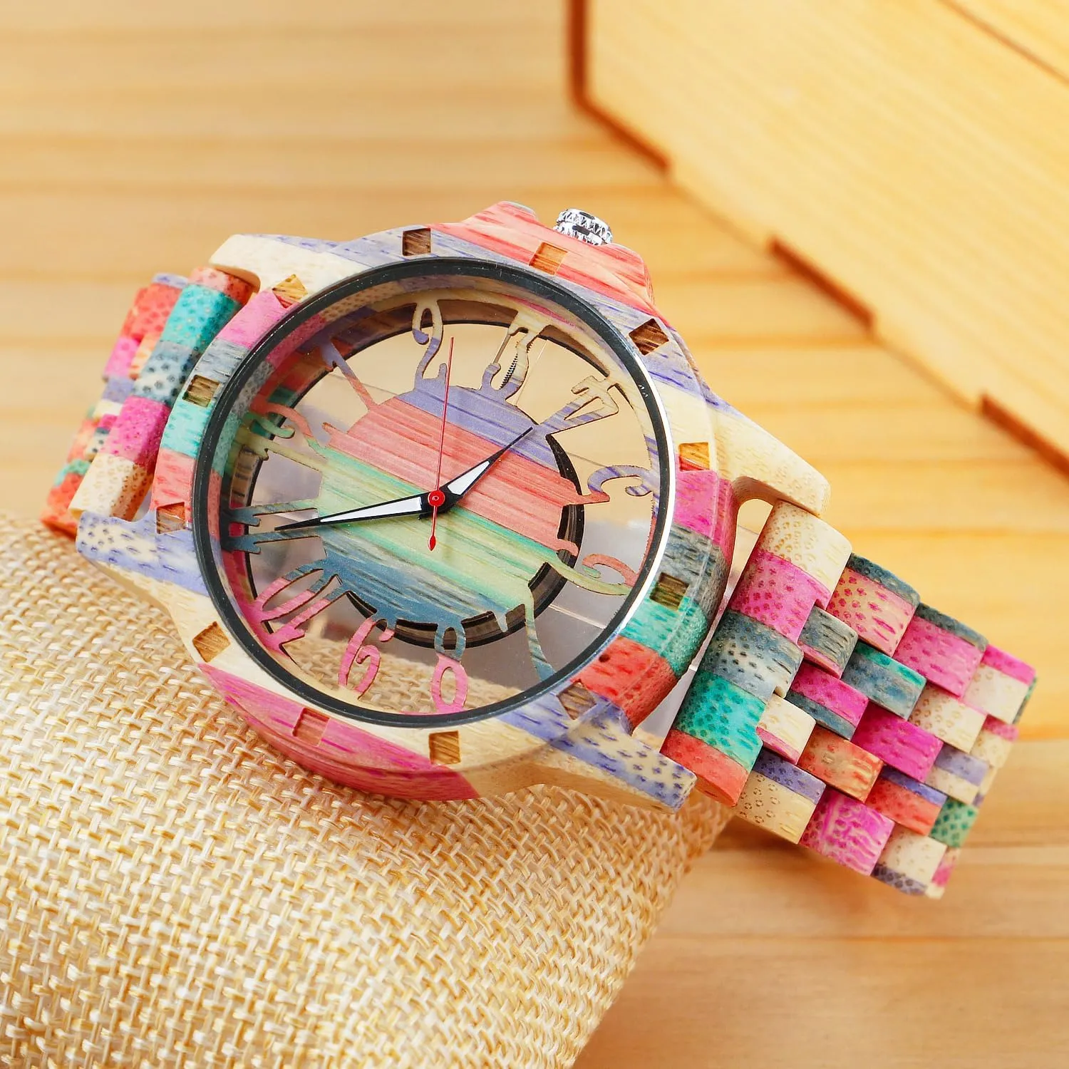 for Men Brown Deep stubble conquest Black Ebony Zebra Wooden Quartz Men's Watch,Foldover Clasp Wood Strap Wooden Watches 