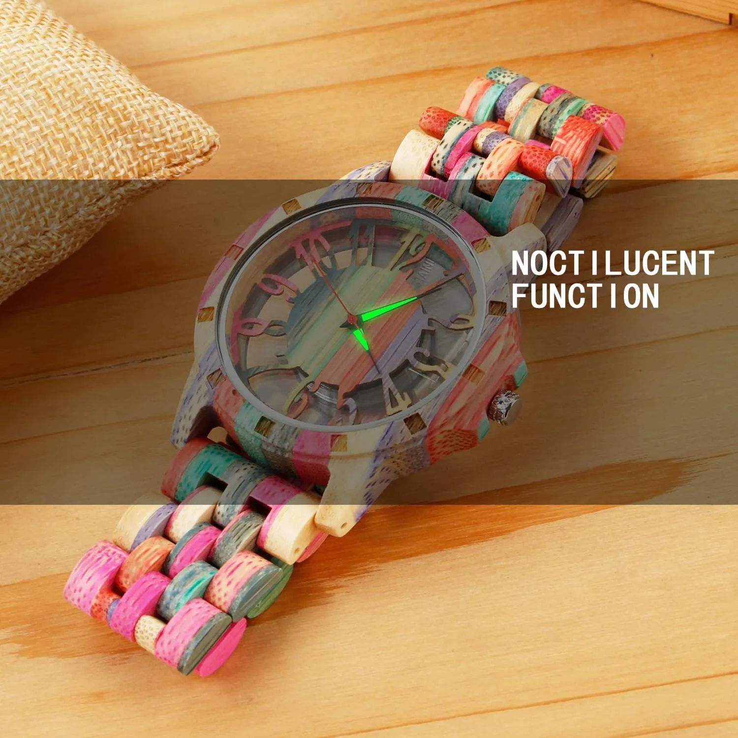 for Men Brown Deep stubble conquest Black Ebony Zebra Wooden Quartz Men's Watch,Foldover Clasp Wood Strap Wooden Watches 