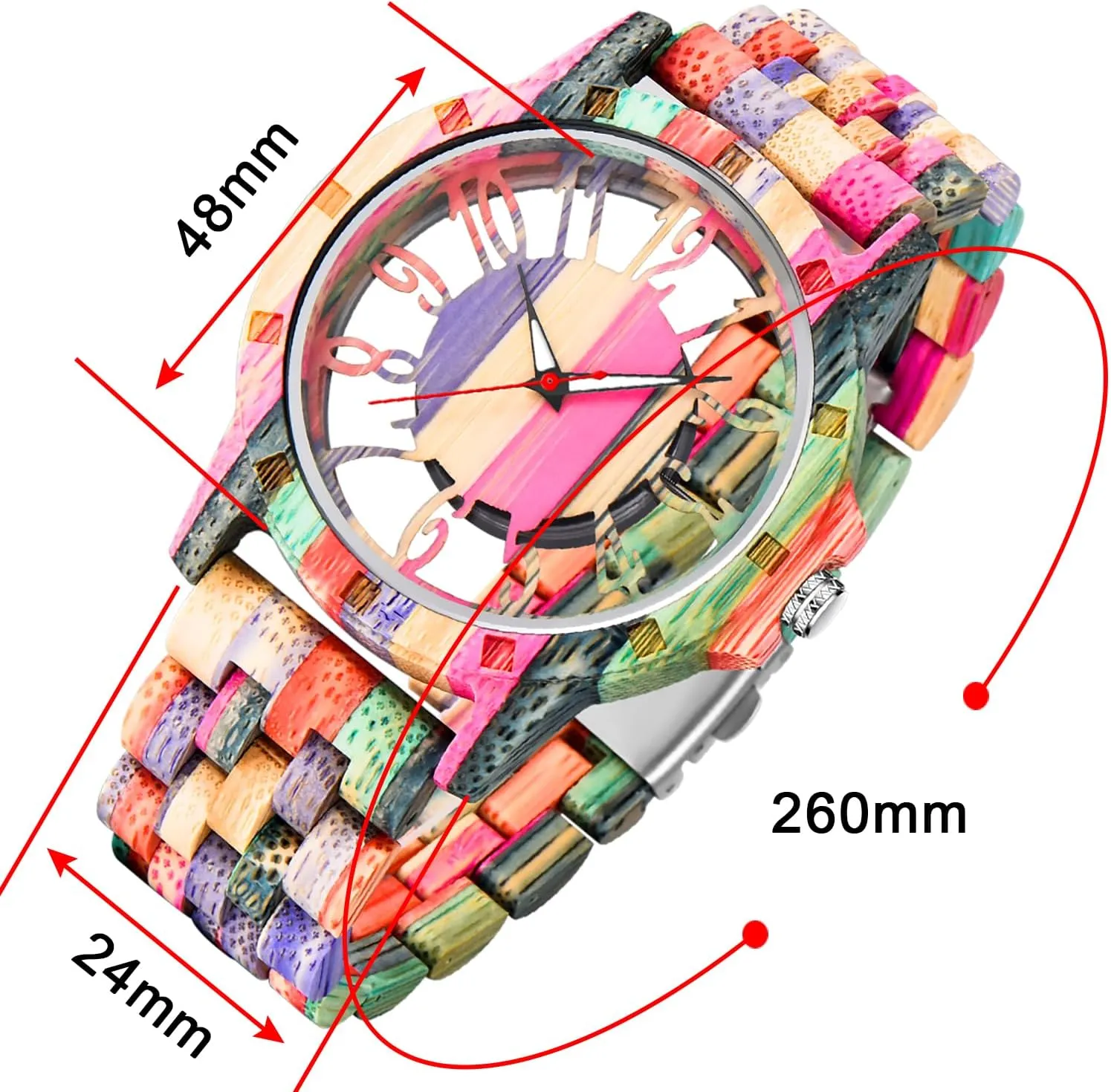 for Men Brown Deep stubble conquest Black Ebony Zebra Wooden Quartz Men's Watch,Foldover Clasp Wood Strap Wooden Watches 