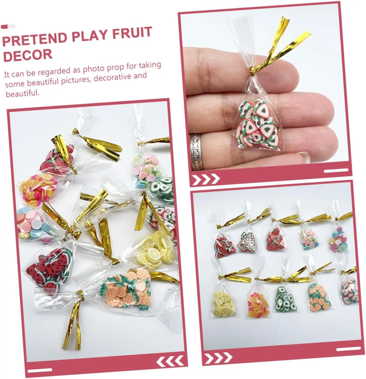 for Mini House Accessories and Playtime Fun Kisangel 100pcs Miniature Dessert Toy for Dollhouse Decoration Candy and Fruit damage Props Realistic Food Models 