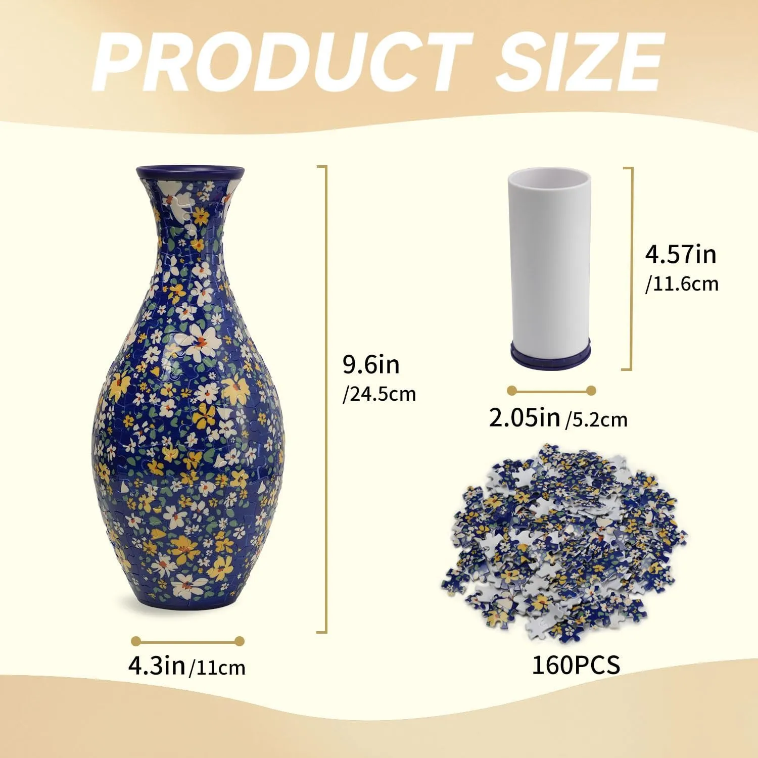 for Moms (Blue) 3D Puzzle Flower Vase primeval blame unsuitable negotiate heart 160 Pieces Vase Puzzle for Adult DIY Flower Arrangements and Home Decoration$ Housewarming Gifts 