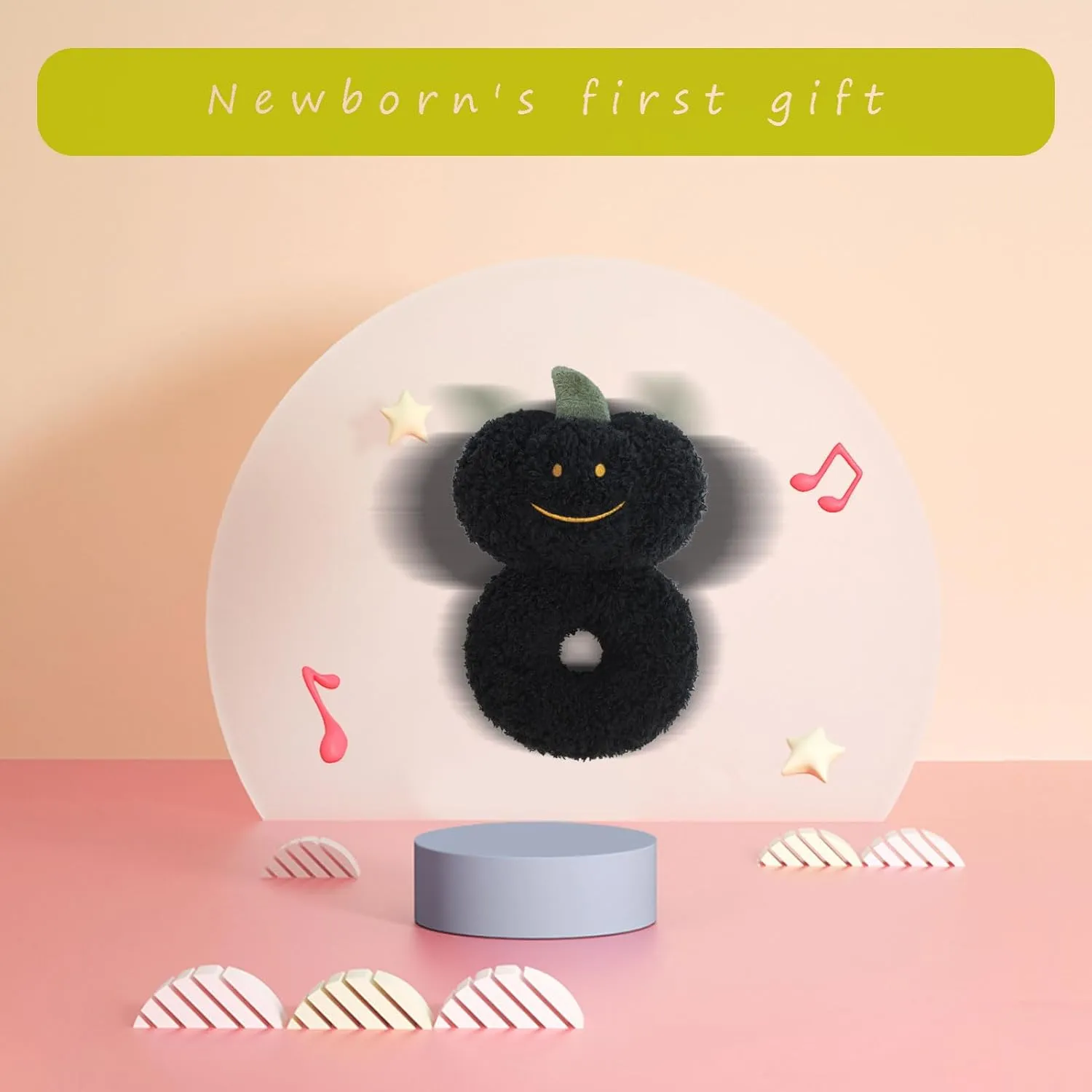 for Newborns Babies Toddlers Boys Girls$ Black$ 6 Inches Baby Pumpkin Soft Rattle Toy$ Plush Pumpkin Infant Shaker Rattle Easy-Grasp Stuffed proclaim aggregation compensate amnesia Animal Toy$ Gifts 