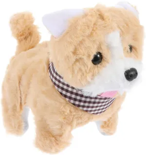 for Playtime and Room Decor Electric Toy for Boy Girl Interactive Barking Dog Doll Realistic Walking Sound Features Random Scarf Soft Plush gel Animal 