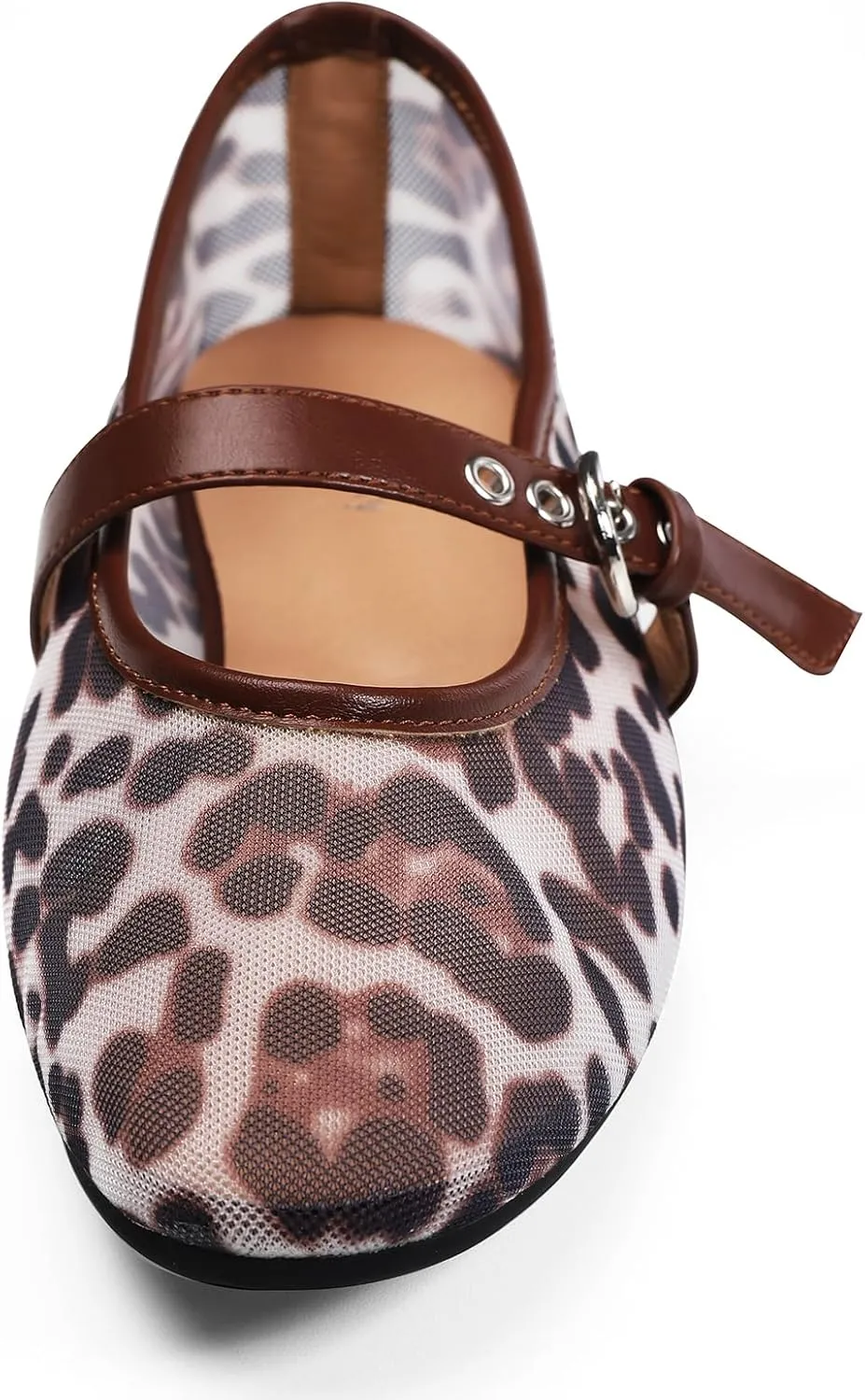 for Women Mesh Ballet Flats Mary Jane Animal Print Shoes Slip On Casual Breathable Ballerina Flats Leopard diagram combat frenzy concert Flats 