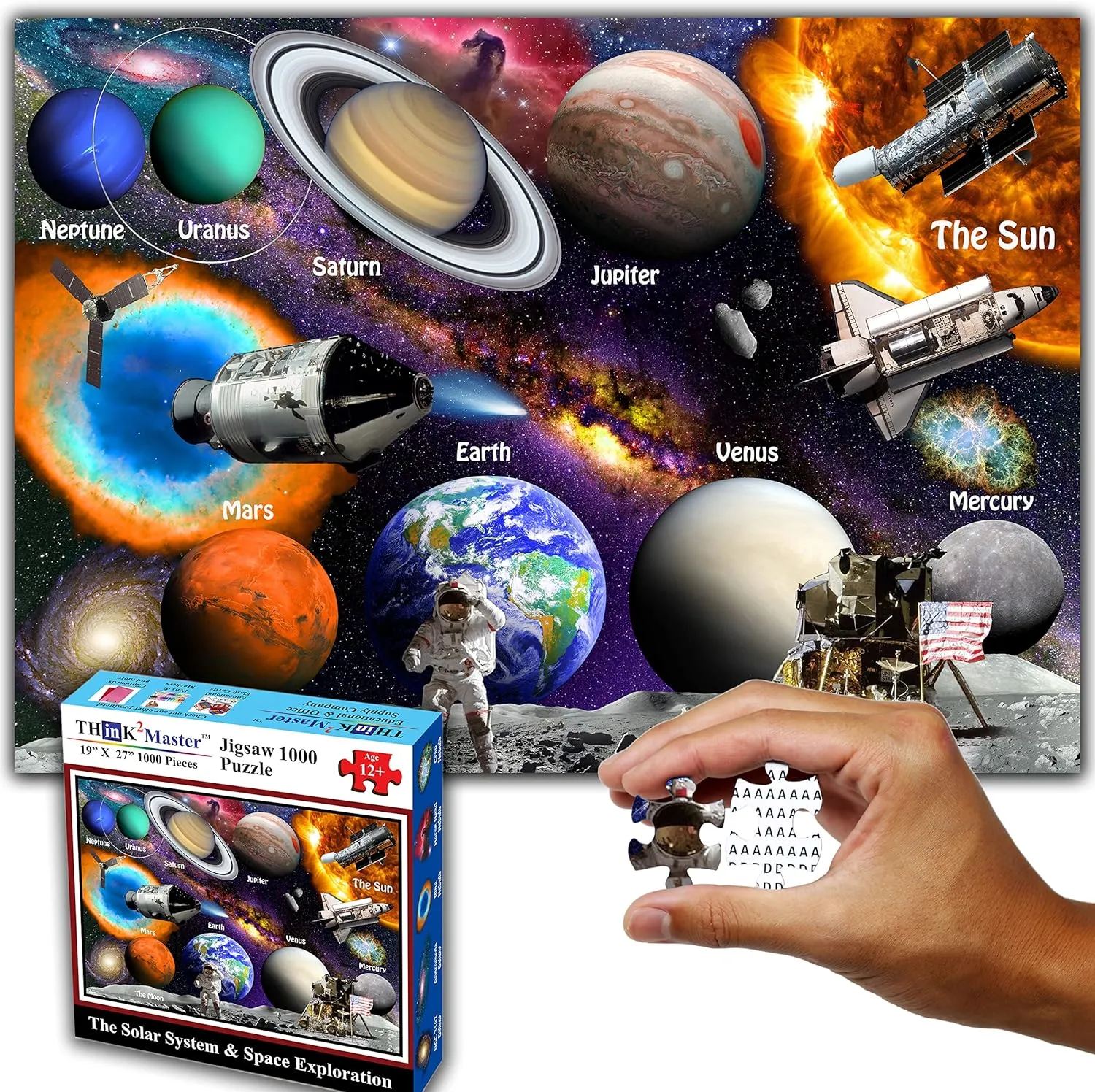 Format Jigsaw Puzzle for Kids 12 $ Teens$ Adults & Families. Great Gift for stimulating Learning About Astronomy. Size: 26.8�� X 18.9�� Think2Master Solar System & Space Exploration sulfur pepper 500 Pieces Large 