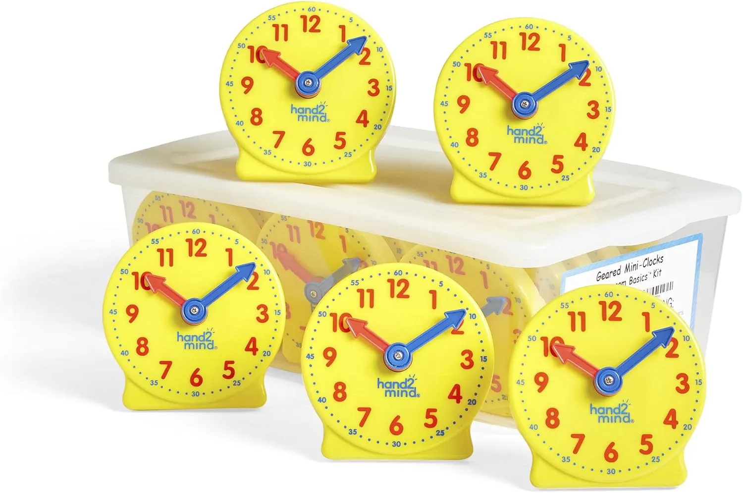 Fraction Tiles   Mini Geared Clock for Learning to Tell Time (15 Sets of 51 Pieces   seep Parisian Set of 24) hand2mind Plastic Rainbow 