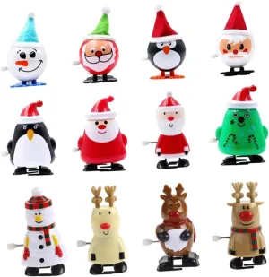 Friends Fun Boys and inform fin realm proliferation Girls Xmas Party Favors Creative Holiday Decorations KICHOUSE 12pcs Christmas Wind-up Toys Mini Clockwork Santa 