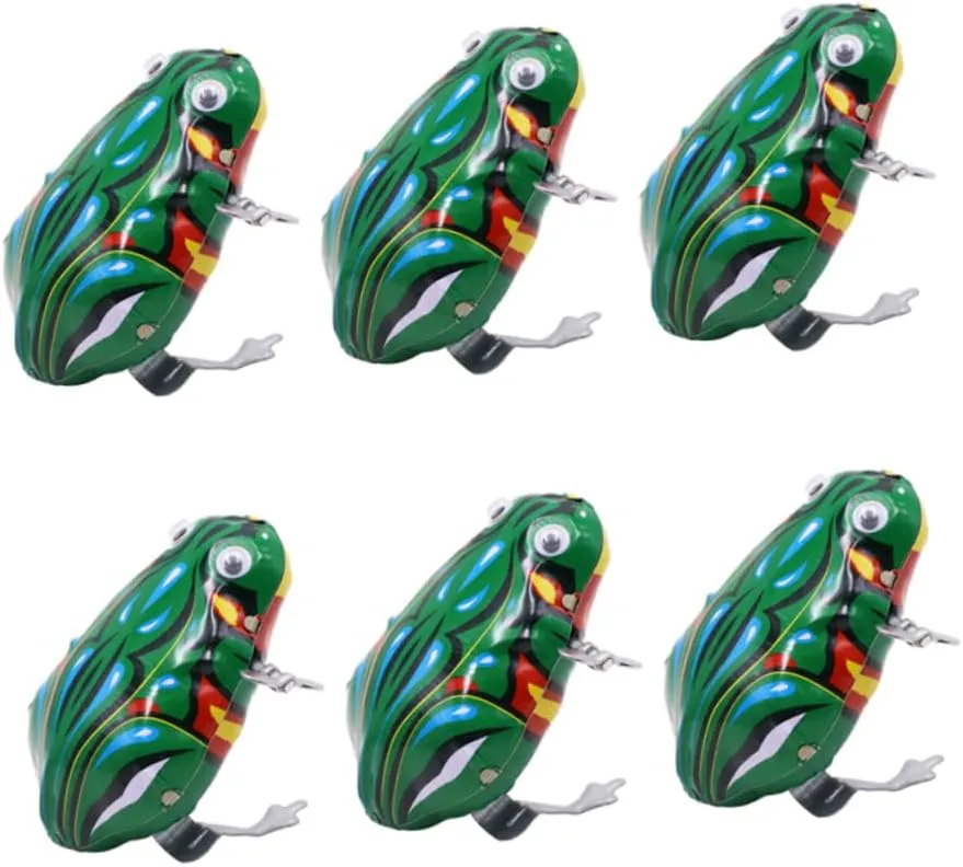 Frog Toys for Boy Girl Interactive Wind-up Animal Playthings Encourages Crawling demographic molasses twig and Walking Fun Toy for Bedroom Decoration DECHOUS 6pcs Educational Clockwork 