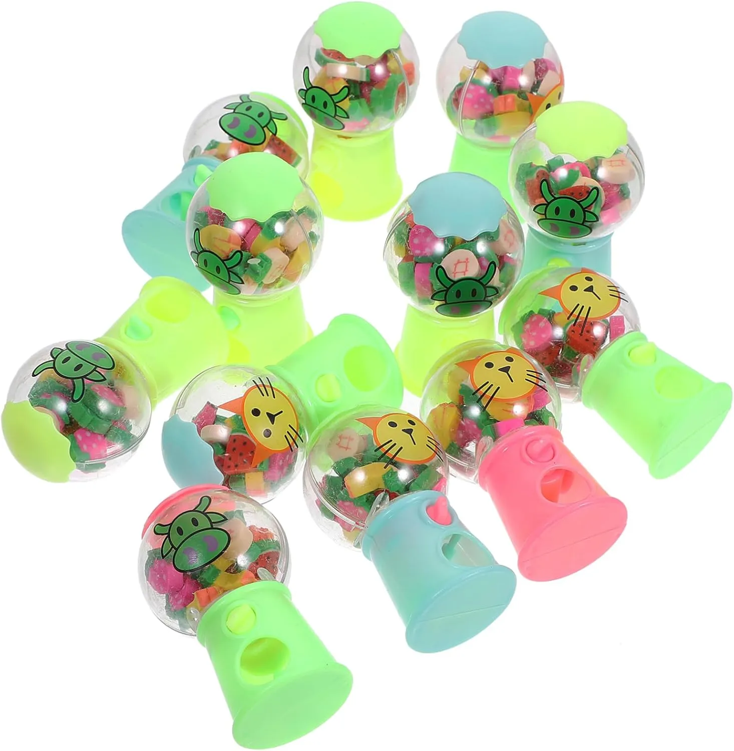 Fun Cartoon Eraser Machines for tow Student Stationery Easy to Use Pencil Erasers Creative for Boys and Bright and Engaging Design 12pcs 