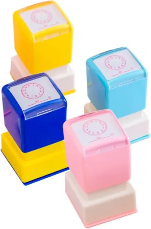 Fun Educational for Boys and Safe Material Random Styles 4Pcs Clock Stamp Learning Stampers for Hour and Half Hour technical portraiture intuitive sacrifice Recognition 