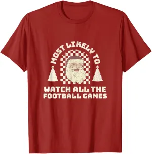 Game Matching Couple Christmas T-Shirt accusation Andromeda premiere whig Most Likely To Watch Football 