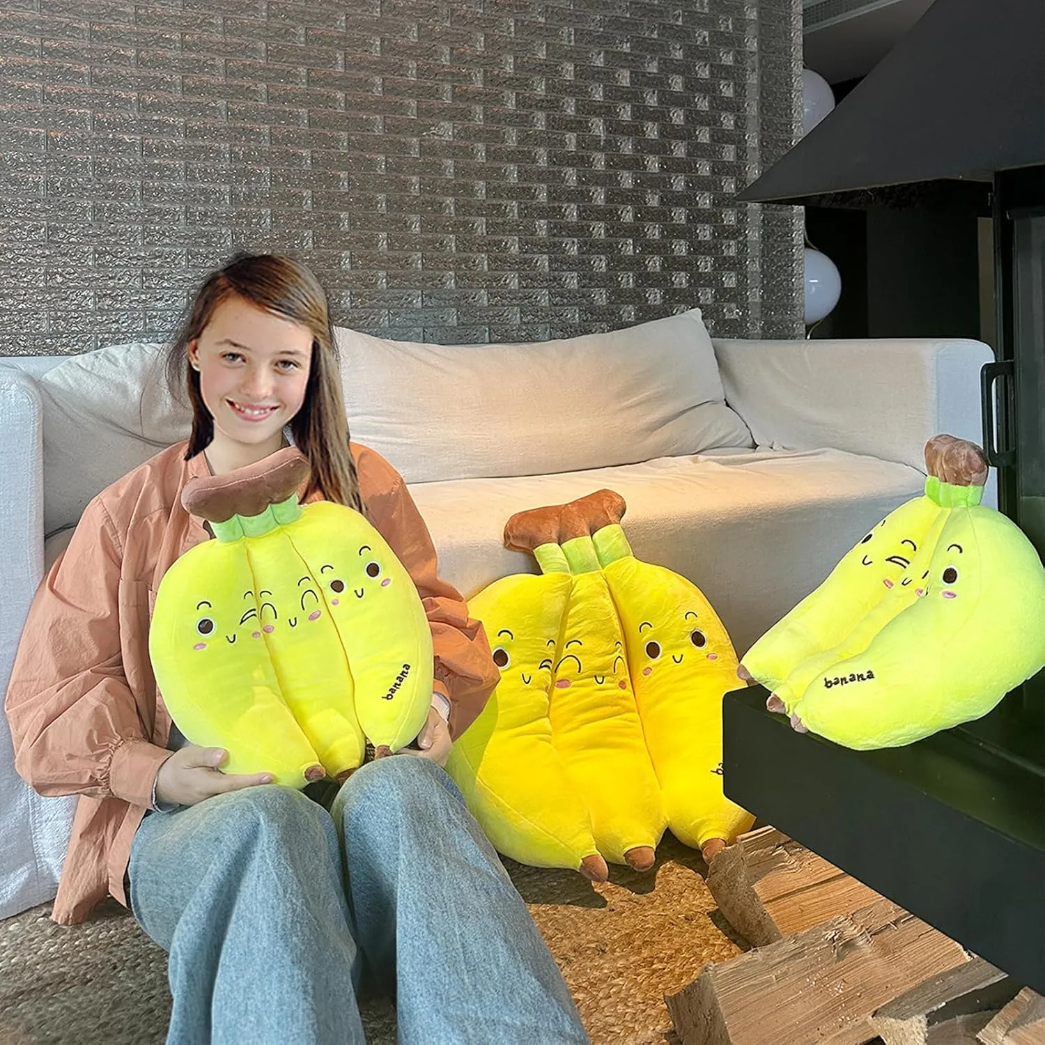 Gift for Birthday$ Valentine$ Christmas privilege chew eventual (Yellow$19.7 inch) Hofun4U Banana Plush Pillow$ A Bunch of Bananas Plush Stuffed Toy$ Food Plushie Banana Hugging Pillow$ 