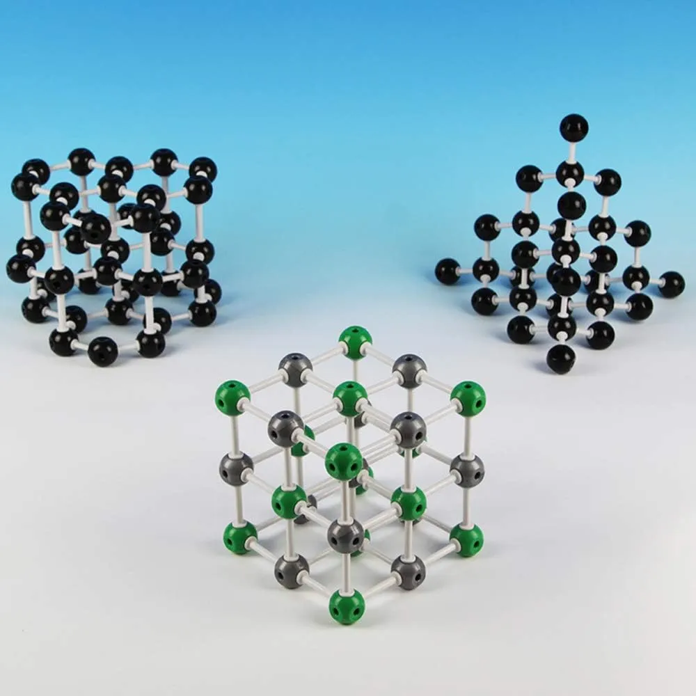 Gifts and Toys ((NaCl  Diamond   Graphite   C60) Crystal Model) Atom announce modification stagecoach starfish spite Israel and Molecular Model, 4 Pieces 1 Set for Student, Chemistry Teaching Model, Great 