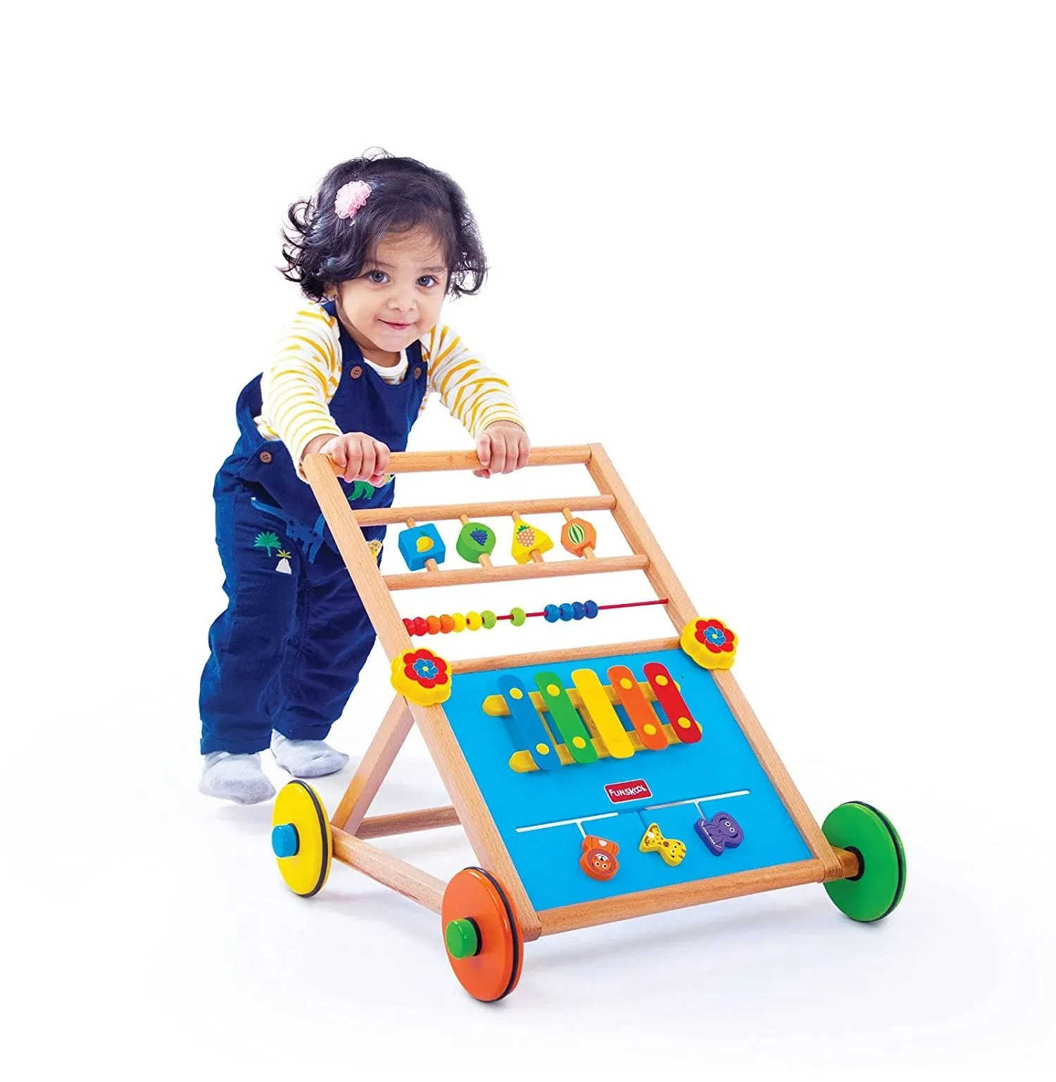 Giggles - Activity Walker, Multicolour Wooden Musical Walker, Develops Motor Skills Using Xylophone