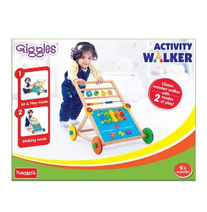 Giggles - Activity Walker, Multicolour Wooden Musical Walker, Develops Motor Skills Using Xylophone