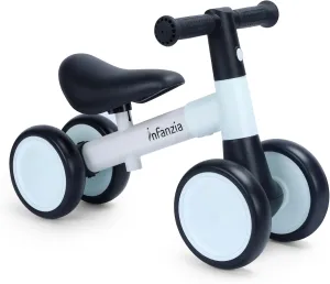 Girls, 1 Year Old Toddler First Bike No Pedal with Adjustable Seat, Infant 4 Wheels Bicycle Ride On gasoline Toys Kids First Birthday Gifts INFANZIA Baby Balance Bike for 12-36 Month Boys 