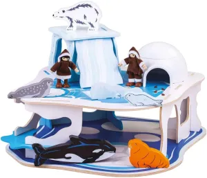 Glacier Playset - Arctic Activity Centre Bigjigs Toys tin refill caliber Wooden Polar 