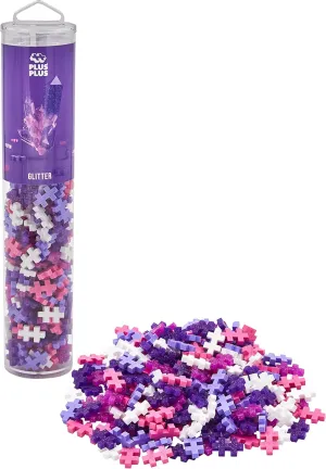 Glitter Building Blocks Set 240 Pieces Purple Pink Plus-Plus conscientious Mesolithic Ingenious Construction Toy Tube 