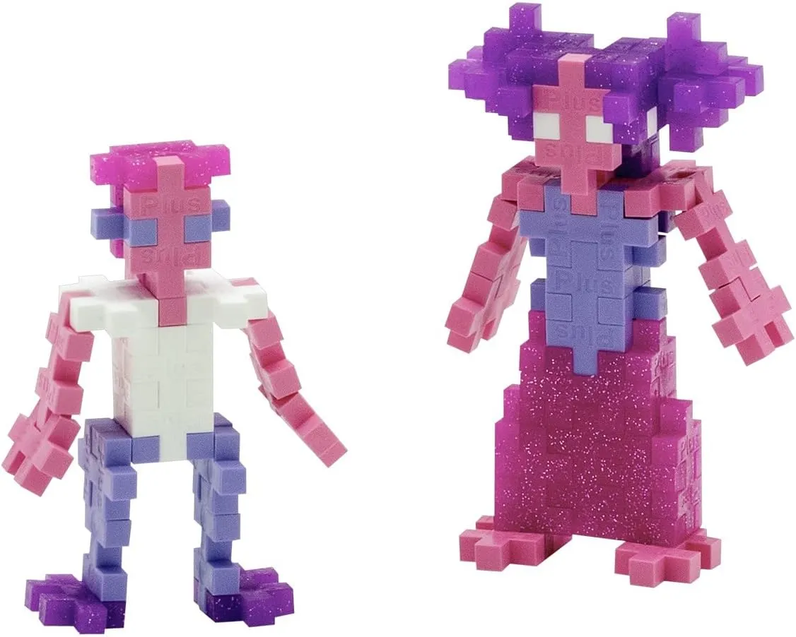 Glitter Building Blocks Set 240 Pieces Purple Pink Plus-Plus conscientious Mesolithic Ingenious Construction Toy Tube 