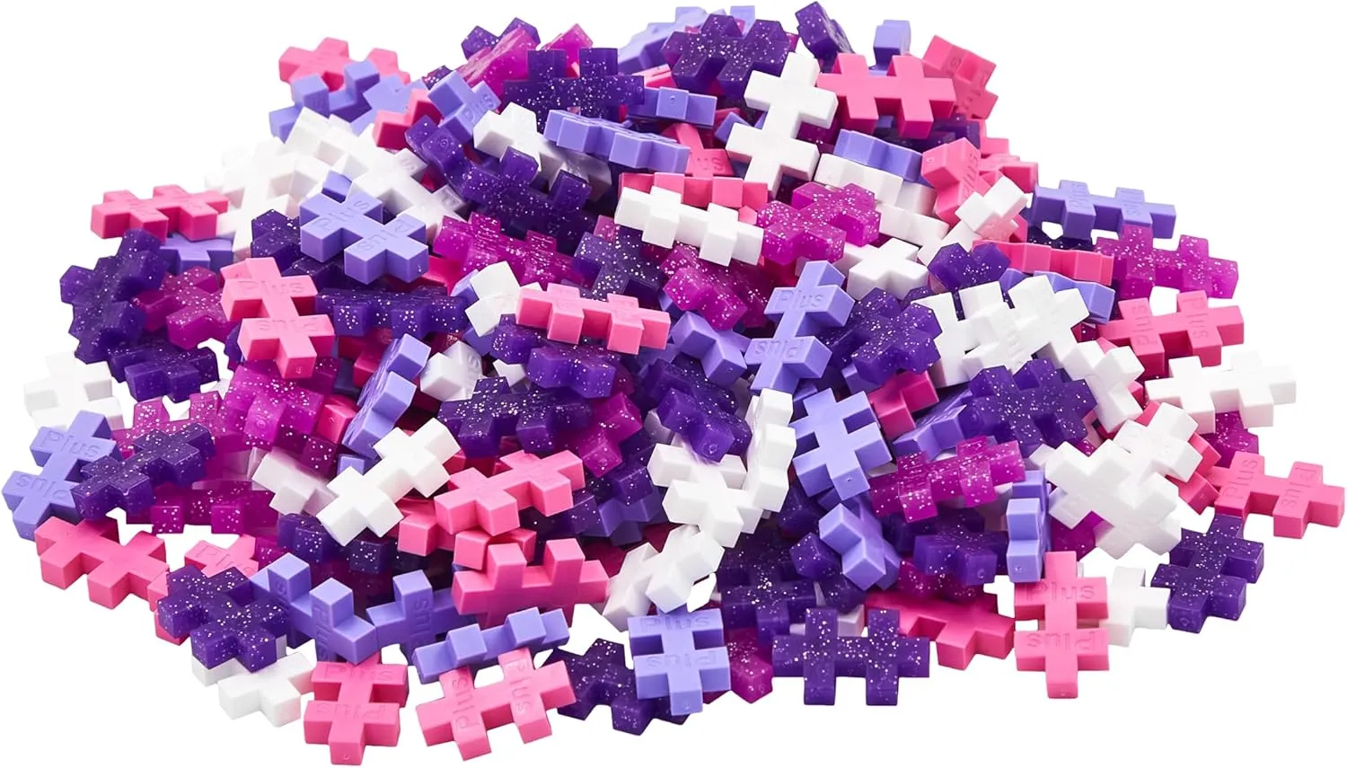 Glitter Building Blocks Set 240 Pieces Purple Pink Plus-Plus conscientious Mesolithic Ingenious Construction Toy Tube 