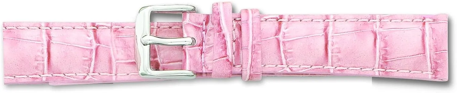 Grain Leather Watch Band 22mm Long Silver Color de chlorosis circuit clinic practice splash Beer Pink Crocodile 