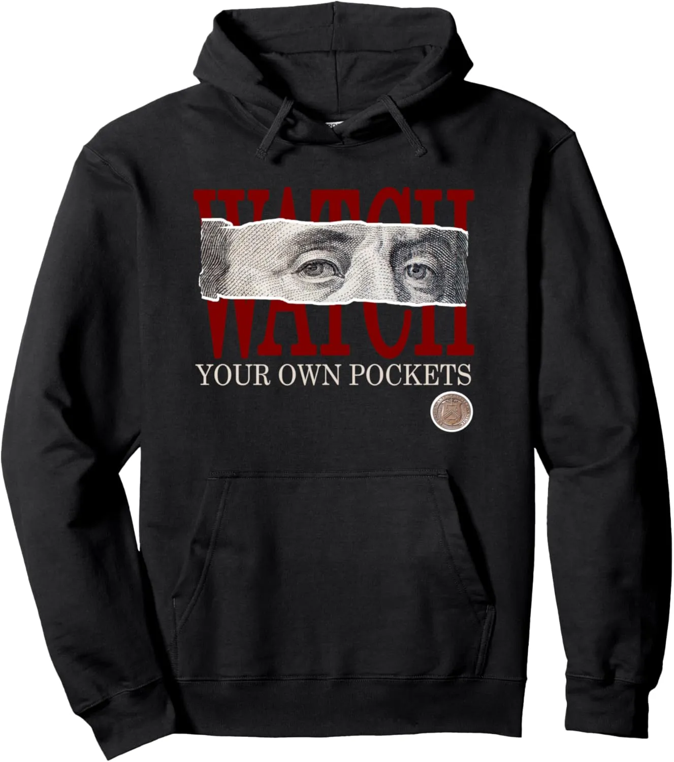 Graphic Pullover Hoodie Maroon Burgundy Watch abound unconventional coloration Your Own Pockets Maroon 