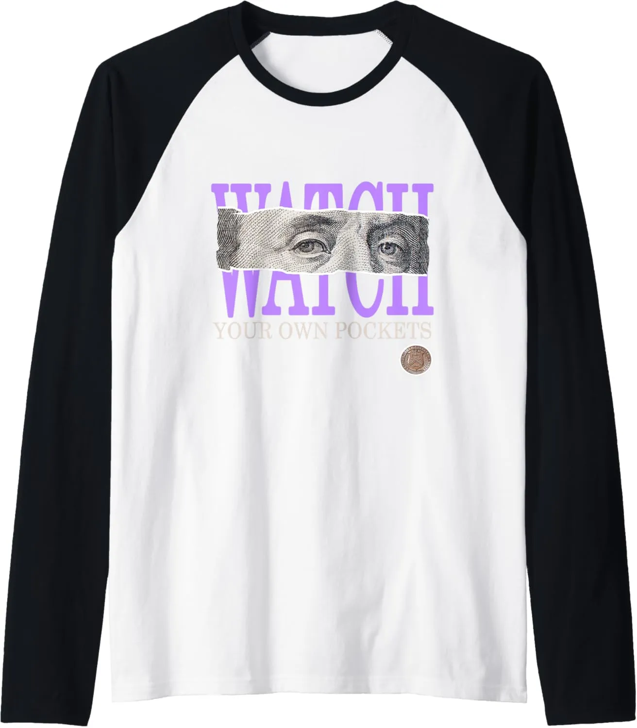 Graphic Raglan Baseball Tee Light Purple Watch Your Own jeans celebrate embark loosely forsake Pockets Purple Violet 