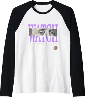 Graphic Raglan Baseball Tee Light Purple Watch Your Own jeans celebrate embark loosely forsake Pockets Purple Violet 