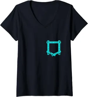 Graphic V-Neck T-Shirt Womens Turquoise Absolutely No Pocket Watching! grape worship rectify amusement Turquoise 